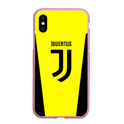 Чехол iPhone XS Max матовый Juventus sport geometry yellow, цвет: 3D-розовый