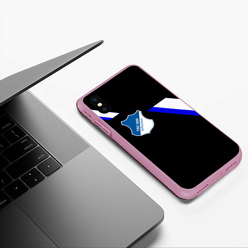 Чехол iPhone XS Max матовый Hoffenheim fc sport / 3D-Розовый – фото 3