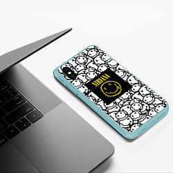 Чехол iPhone XS Max матовый Nirvana rock pattern, цвет: 3D-мятный — фото 2