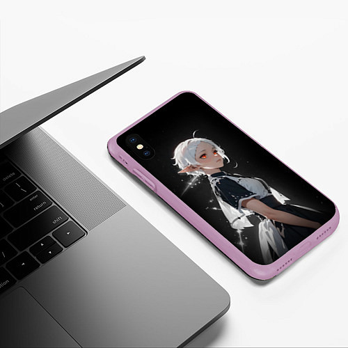 Чехол iPhone XS Max матовый Сильфиетта из Реинкарнации безработного / 3D-Сиреневый – фото 3