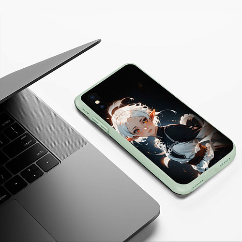 Чехол iPhone XS Max матовый Сильфи - Mushoku Tensei: Jobless / 3D-Салатовый – фото 3