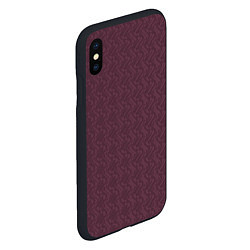 Чехол iPhone XS Max матовый Тёмный красный текстура, цвет: 3D-черный — фото 2