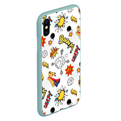 Чехол iPhone XS Max матовый Комикс изображение с собакой pop art, цвет: 3D-мятный — фото 2