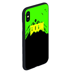 Чехол iPhone XS Max матовый Doom кислотное лого, цвет: 3D-черный — фото 2