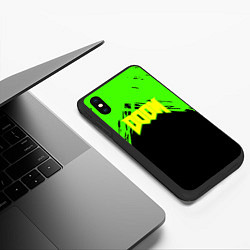 Чехол iPhone XS Max матовый Doom кислотное лого, цвет: 3D-черный — фото 2