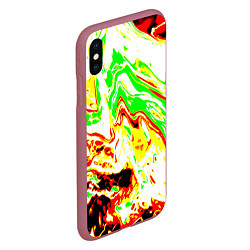 Чехол iPhone XS Max матовый Кислотные краски, цвет: 3D-малиновый — фото 2