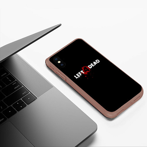 Чехол iPhone XS Max матовый Left 4 Dead logo / 3D-Коричневый – фото 3