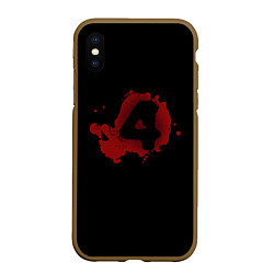 Чехол iPhone XS Max матовый Left 4 Dead logo красный, цвет: 3D-коричневый