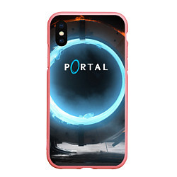 Чехол iPhone XS Max матовый Portal logo game, цвет: 3D-баблгам