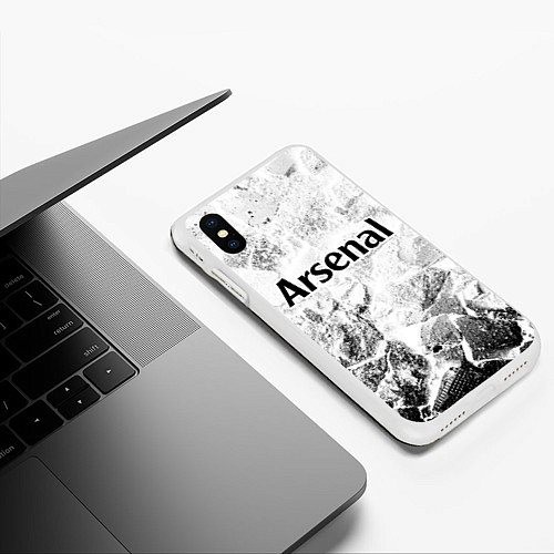 Чехол iPhone XS Max матовый Arsenal white graphite / 3D-Белый – фото 3