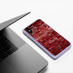 Чехол iPhone XS Max матовый Текстура красного кирпича, цвет: 3D-светло-сиреневый — фото 2