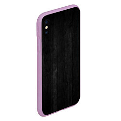 Чехол iPhone XS Max матовый Текстура темного паркета, цвет: 3D-сиреневый — фото 2