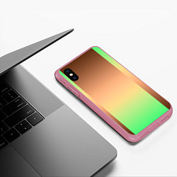 Чехол iPhone XS Max матовый Фисташковый комбинированный градиент, цвет: 3D-малиновый — фото 2