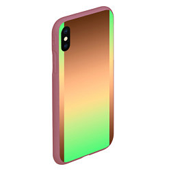 Чехол iPhone XS Max матовый Фисташковый комбинированный градиент, цвет: 3D-малиновый — фото 2