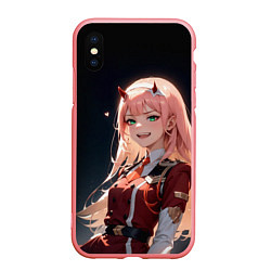 Чехол iPhone XS Max матовый Милый во франксе - zero two, цвет: 3D-баблгам