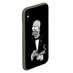 Чехол iPhone XS Max матовый Homer - the godfather, цвет: 3D-темно-зеленый — фото 2