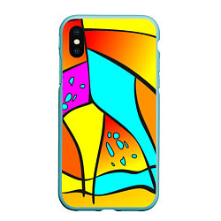 Чехол iPhone XS Max матовый Яркая абстракция, цвет: 3D-мятный