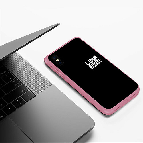 Чехол iPhone XS Max матовый Lim Bizkit logo / 3D-Малиновый – фото 3