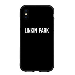 Чехол iPhone XS Max матовый Linkin park rock white, цвет: 3D-черный