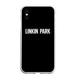 Чехол iPhone XS Max матовый Linkin park rock white, цвет: 3D-белый