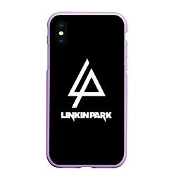 Чехол iPhone XS Max матовый Linkin park logo brend music, цвет: 3D-сиреневый