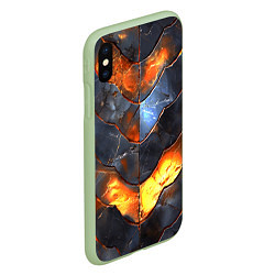 Чехол iPhone XS Max матовый Горящая чешуя, цвет: 3D-салатовый — фото 2