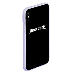 Чехол iPhone XS Max матовый Megadeth logo white, цвет: 3D-светло-сиреневый — фото 2