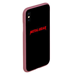 Чехол iPhone XS Max матовый Metal gear red logo, цвет: 3D-малиновый — фото 2