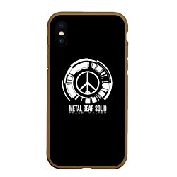 Чехол iPhone XS Max матовый Metal gear solid snake logo, цвет: 3D-коричневый