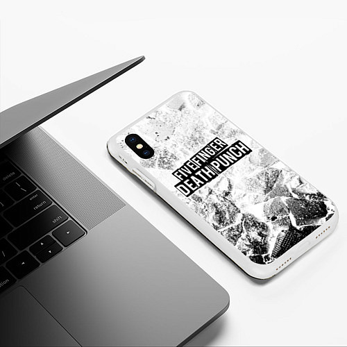 Чехол iPhone XS Max матовый Five Finger Death Punch white graphite / 3D-Белый – фото 3