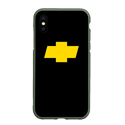 Чехол iPhone XS Max матовый Chevrolet yellow, цвет: 3D-темно-зеленый