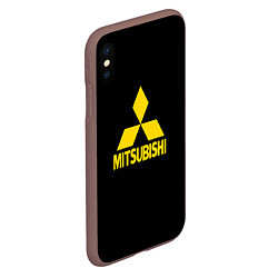 Чехол iPhone XS Max матовый Mitsubishi logo yelow, цвет: 3D-коричневый — фото 2