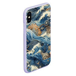 Чехол iPhone XS Max матовый Абстрактная композиция - нейросеть, цвет: 3D-светло-сиреневый — фото 2