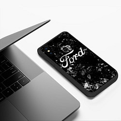 Чехол iPhone XS Max матовый Ford black ice, цвет: 3D-черный — фото 2