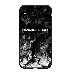 Чехол iPhone XS Max матовый Manchester City black graphite