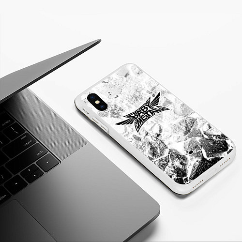 Чехол iPhone XS Max матовый Babymetal white graphite / 3D-Белый – фото 3