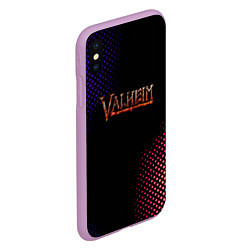 Чехол iPhone XS Max матовый Valheim logo pattern, цвет: 3D-сиреневый — фото 2