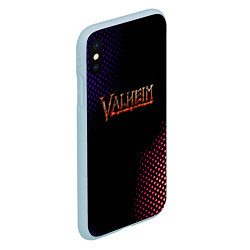 Чехол iPhone XS Max матовый Valheim logo pattern, цвет: 3D-голубой — фото 2