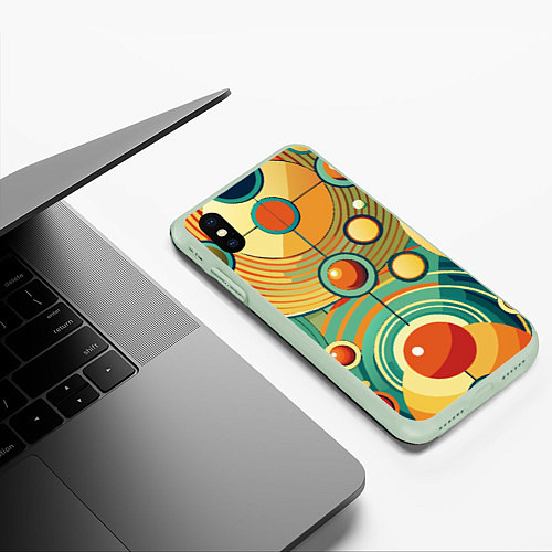 Чехол iPhone XS Max матовый Схема центра вселенной / 3D-Салатовый – фото 3