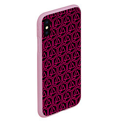 Чехол iPhone XS Max матовый Linkin park pink logo, цвет: 3D-розовый — фото 2