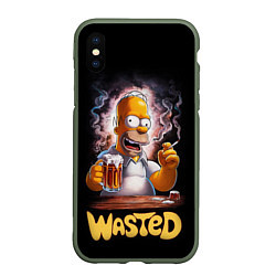 Чехол iPhone XS Max матовый Homer - wasted, цвет: 3D-темно-зеленый