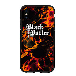 Чехол iPhone XS Max матовый Black Butler red lava