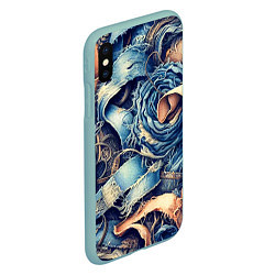 Чехол iPhone XS Max матовый Джинсовая рванина - модный тренд, цвет: 3D-мятный — фото 2