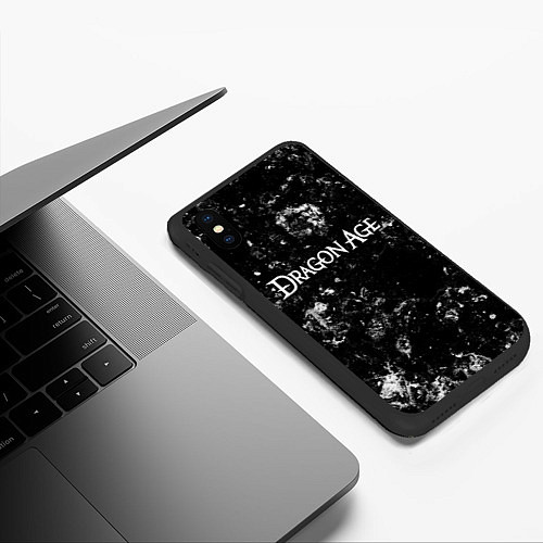Чехол iPhone XS Max матовый Dragon Age black ice / 3D-Черный – фото 3