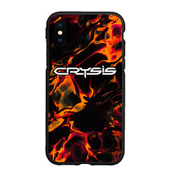 Чехол iPhone XS Max матовый Crysis red lava