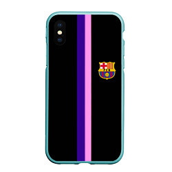 Чехол iPhone XS Max матовый Barcelona line, цвет: 3D-мятный