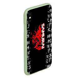 Чехол iPhone XS Max матовый Samurai japan steel, цвет: 3D-салатовый — фото 2