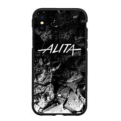 Чехол iPhone XS Max матовый Alita black graphite