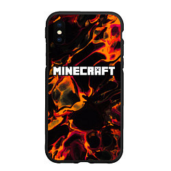Чехол iPhone XS Max матовый Minecraft red lava