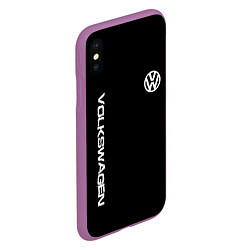 Чехол iPhone XS Max матовый Volkswagen logo white, цвет: 3D-фиолетовый — фото 2